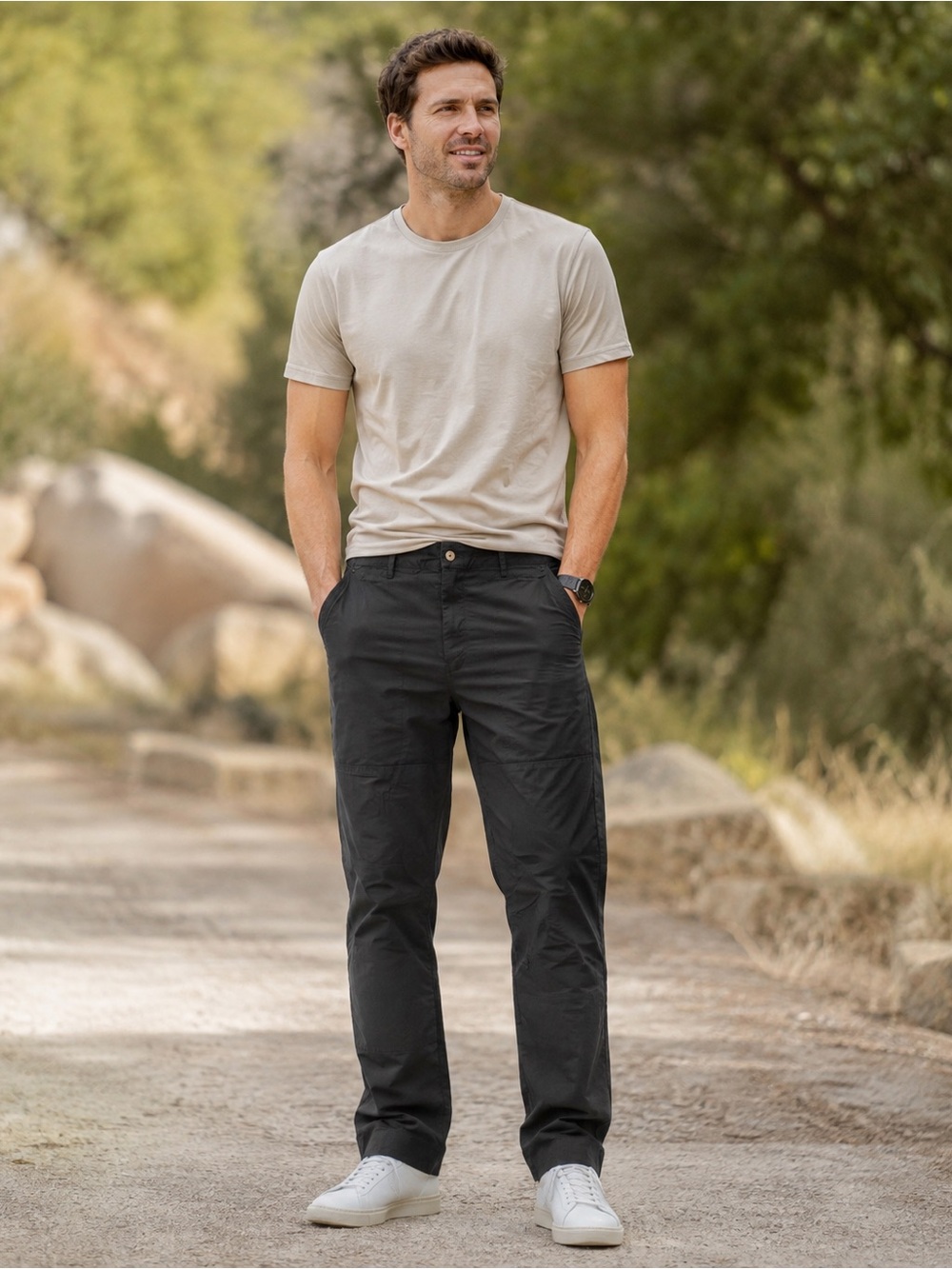 Tentree Men’s Organic Cotton Black Pants Size 34 NWOT Sustainable Casual